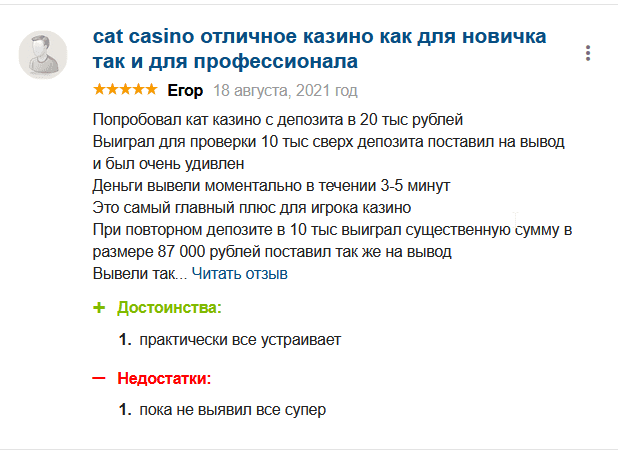 Отзывы игроков о Cat Casino